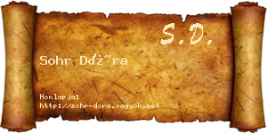 Sohr Dóra névjegykártya